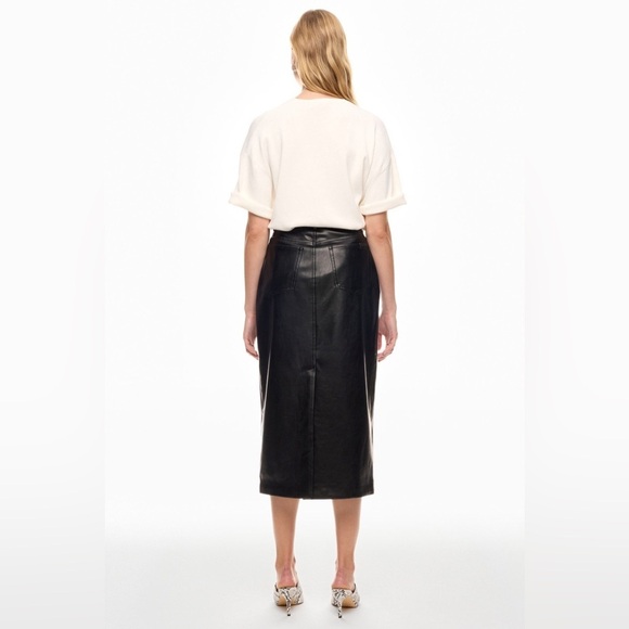 7 For All Mankind Black Faux Leather Pencil Skirt size Medium